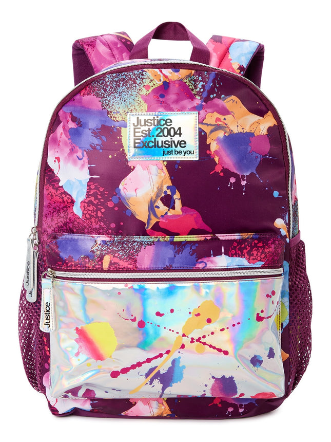 Justice Girls Laptop Backpack – Iridescent Purple Multi