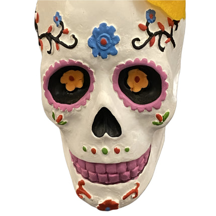 Ashland Day of the Dead Table Top Decor 7 inches Tall with Flowers
