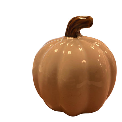 Ashland Fall White Porcelain Pumpkin with Letter Q 5x5in