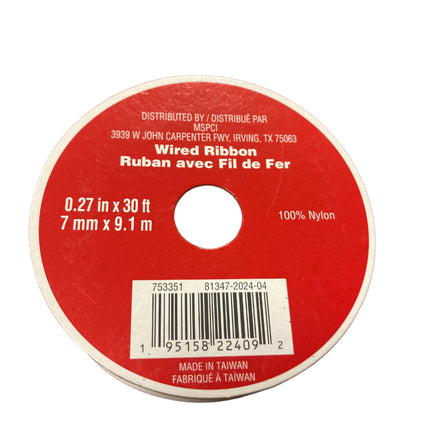 Celebrate it Christmas Red Rope Wired Ribbon 0.27inx30ft