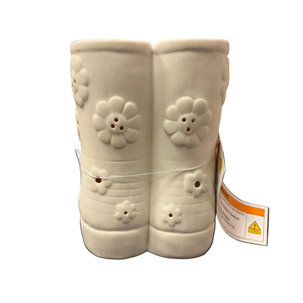 Make Market DIY LED Ceramic Décor – Rain Boots Lantern (7" Height × 4" Width)