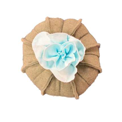 Ashland Spring Tabletop Décor – Plush Pumpkin with Flower (6" Height × 6" Width)