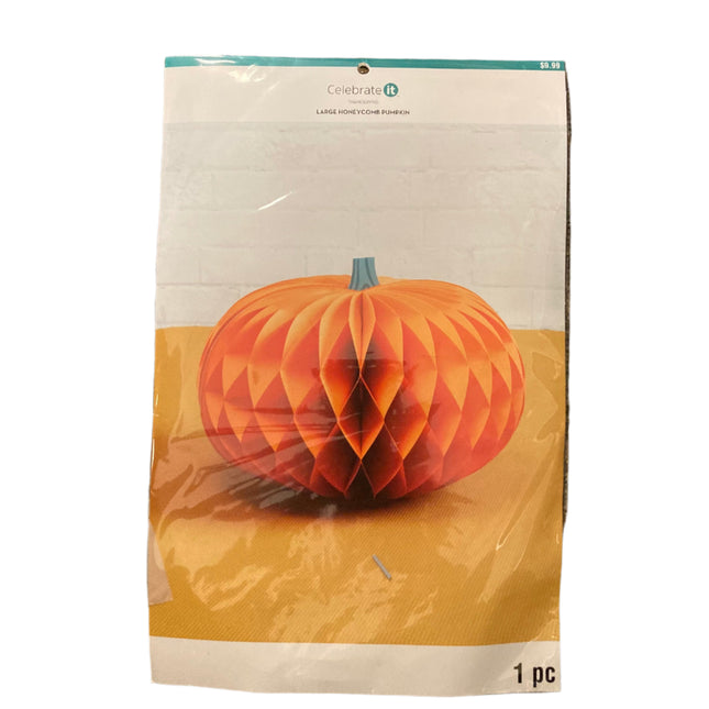 Celebrate it Thanksgiving Large Pumpkin 3D Decoration 14.6x10.2in