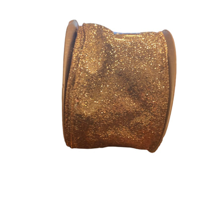 Celebrate it Christmas Golden Glitter Ribbon 2.5inx20ft