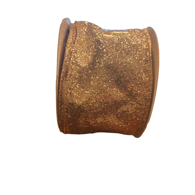 Celebrate it Christmas Golden Glitter Ribbon 2.5inx20ft