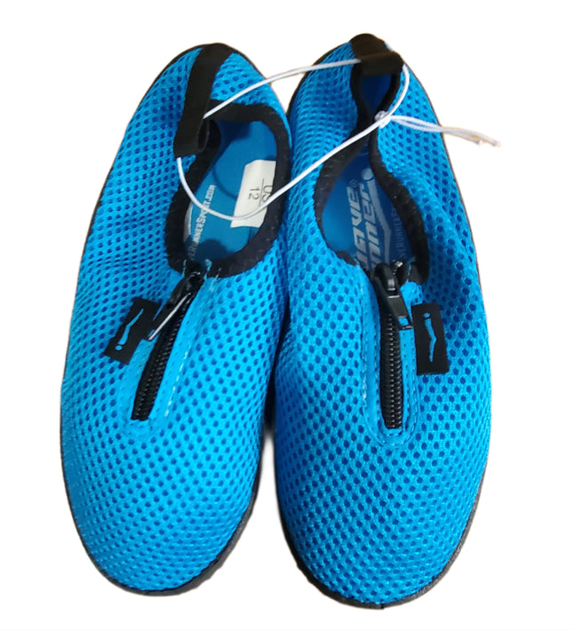 Wave Runner Kids Water Shoes Blue Zip Size 1
