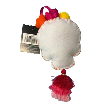 Day of the Dead Sugar Skull Wall Hanging – Colorful Tassel Décor (8" x 4")