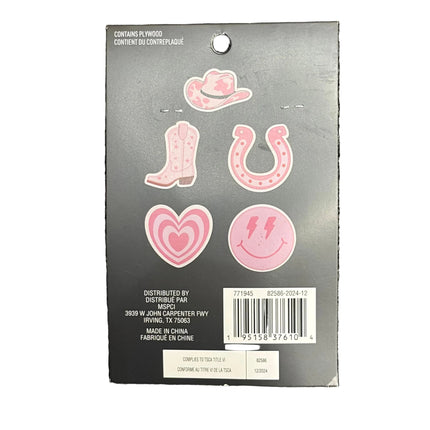 Pink Cowgirl Summer Wooden Craft Shapes – Western DIY Décor (5 Pieces)