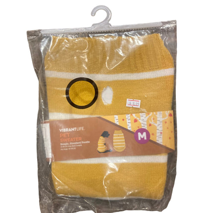 Vibrant Life Yellow Striped Dog Sweater 17in 20-50LB M