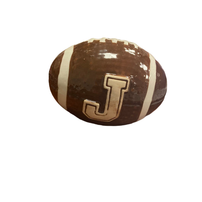 Celebrate it Ceramic Football Letter J 4x3in