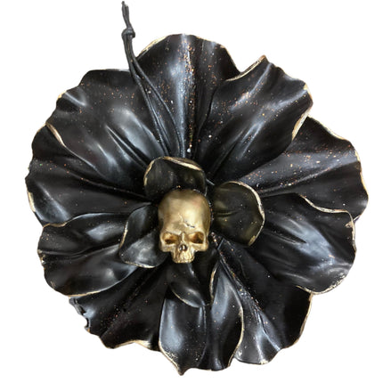 Ashland Halloween Skull and Flower Wall Decor 9in