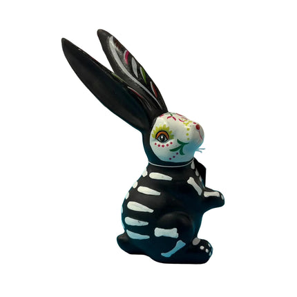 Day of the Dead Skeleton Bunny Figurine – Decorative Accent (7" x 2")