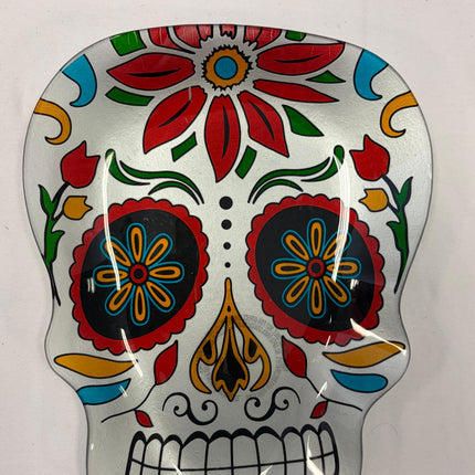 12 x 8 Day of the Dead Skull Decorative Glass Plate