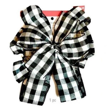 Extra Large 22" Buffalo Check Christmas Bow