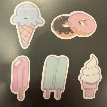 Summer Ice Cream Wooden Craft Shapes – DIY Wood Décor Set (5 Pieces)