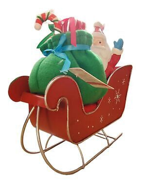 Christmas sleigh with Santa Claus and a bag of gifts