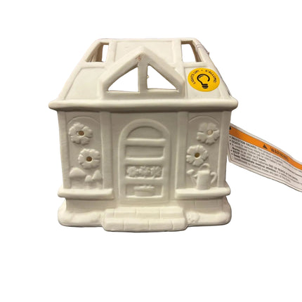 Make Market DIY LED Ceramic Décor – House Lantern (6" Height × 5" Width × 4" Depth)