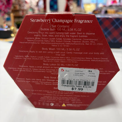 Badgley Mischka Strawberry Champagne 5-Piece Bath Essentials Gift Set