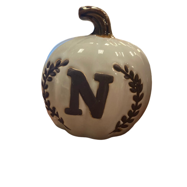Ashland Fall White Pumpkin N Letter 5x5in