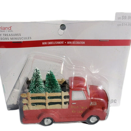 Vintage Red Truck & Tree Mini Christmas Decor