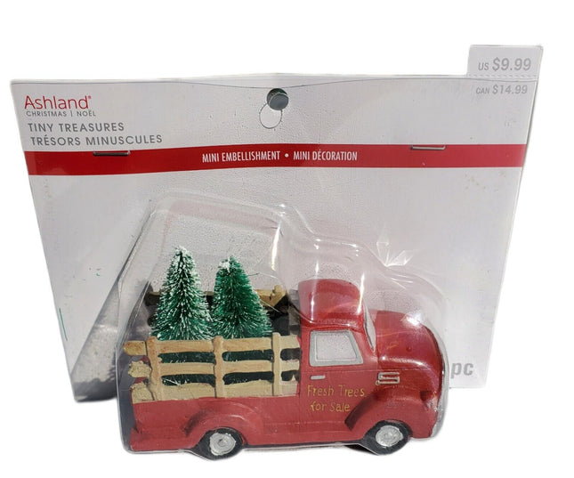 Vintage Red Truck & Tree Mini Christmas Decor