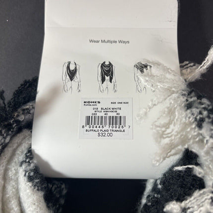 Sonoma Triangle Scarf – Black and White Print New