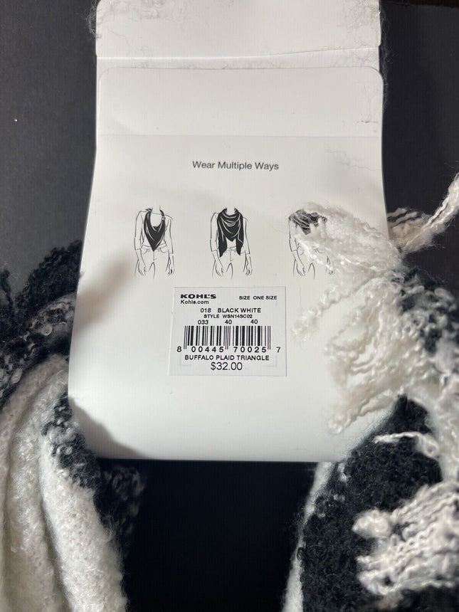 Sonoma Triangle Scarf – Black and White Print New