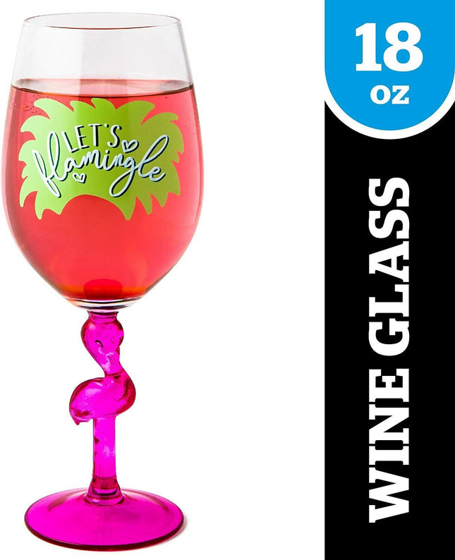 Flamingo Stem Wine Glass 18oz – Gift for Wine Lovers