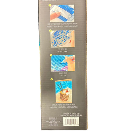 Pineapple Drink Diamond Art Kit with Frame – 11" x 14" DIY Craft