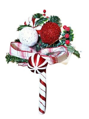 18" Pine & Candy Cane Decoration by Ashland®