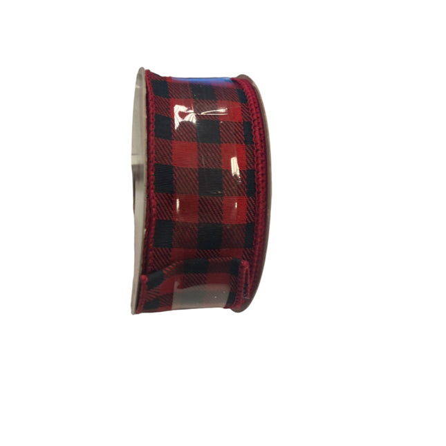 Celebrate it Christmas Red and Black Squared Ribbon 1.5inx30ft
