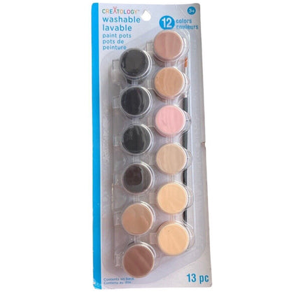 Creatology 12 Skin Tone Washable Paint Pots with Brush