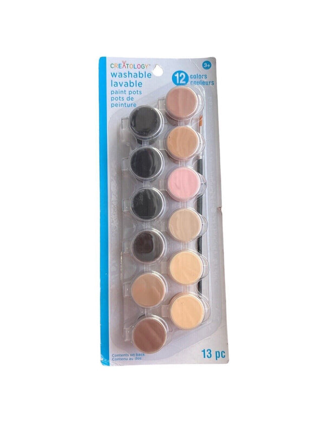 Creatology 12 Skin Tone Washable Paint Pots with Brush
