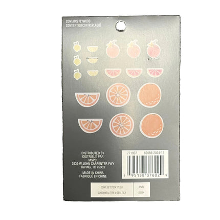 Citrus Fruit Wooden Craft Shapes – Summer DIY Wood Décor (18 Pieces)