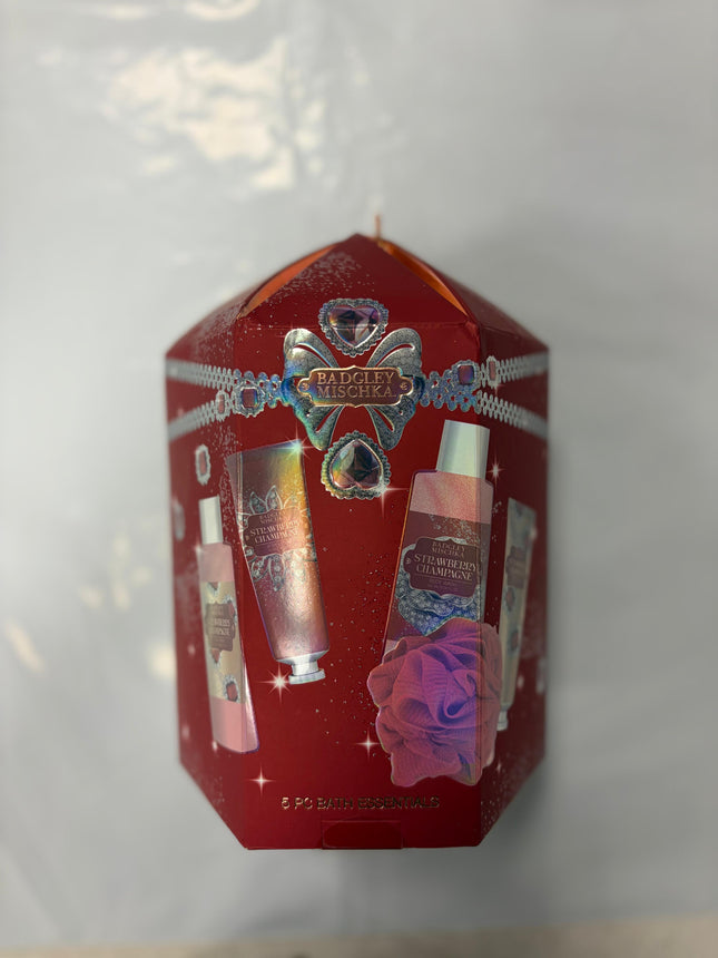 Badgley Mischka Strawberry Champagne 5-Piece Bath Essentials Gift Set