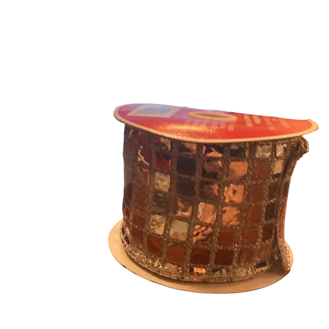 Celebrate it Christmas Silver Squares Wired Ribbon 2.5x20ft