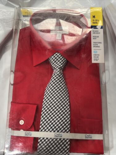 Croft & Barrow Red Dress Shirt & Tie Set, Classic Fit