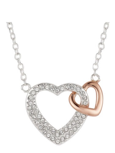 Rose Gold Crystal Heart Necklace - Swarovski Crystal