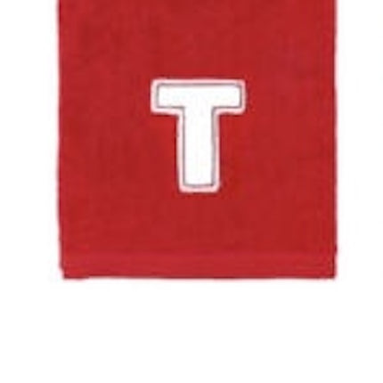 St. Nicholas Monogrammed Christmas Hand Towels "T" Set of 2