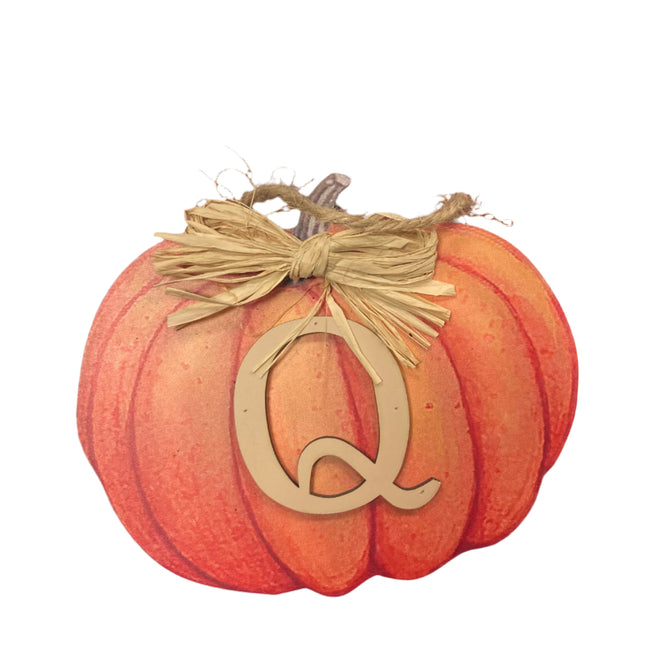 Ashland Fall Q Letter Pumpkin Wall Decor 6x7in
