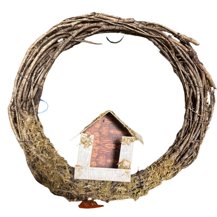 Ashland Fall Wreath with Bird House 16.3in Diam