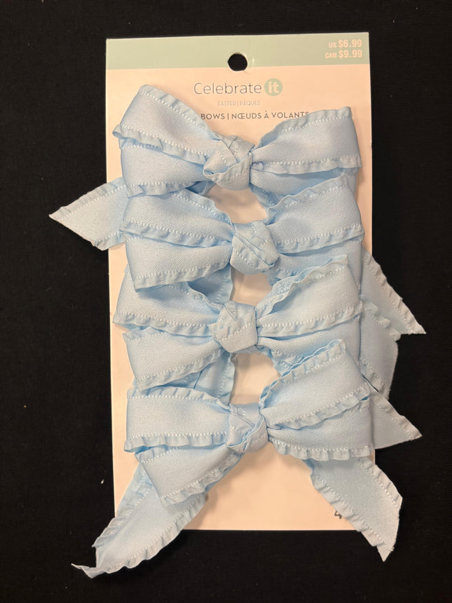 Celebrate It Easter Ruffle Bows – Light Blue, 4‑Piece Set