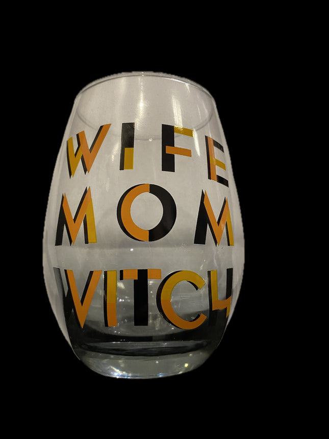 Wife Mom Witch Wine Glass - 14oz