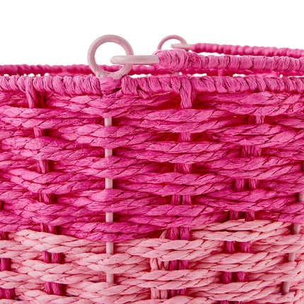 Easter Pink Paper Bunny Ear Basket, 9 in x 14.5 in, by Way To Celebrate