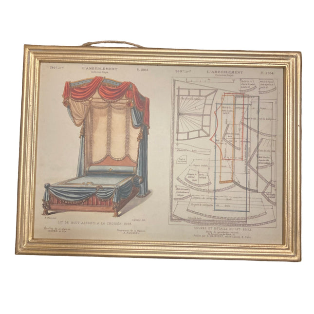 Ashland Fall French Manor Bed Painting Wall Decor 11.5x15.5in