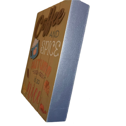 Ashland Fall Coffe and Spices Tabletop Sign 8x6in