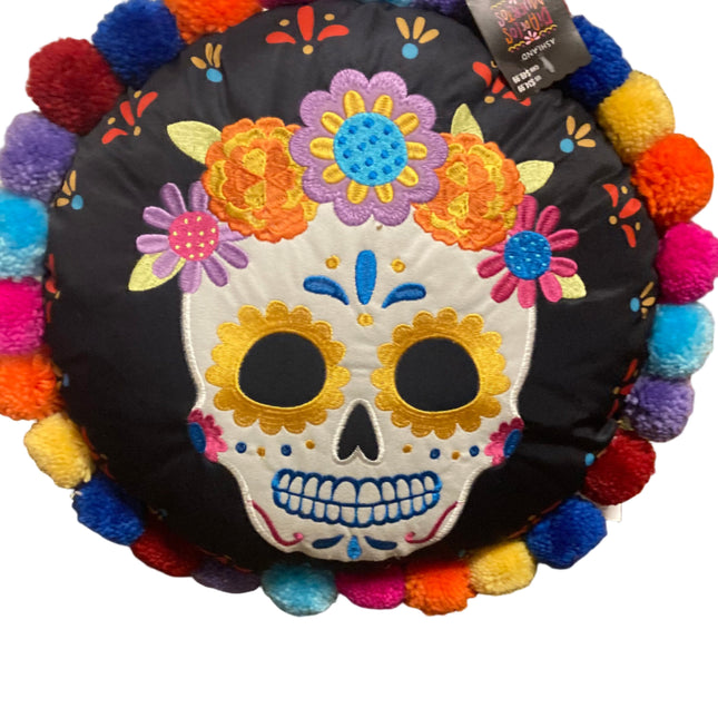 Ashland Day of the Dead Skull Pillow 16in