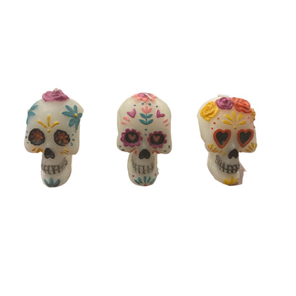 Ashland Day of the Dead Unscented Skull Candles 3pc