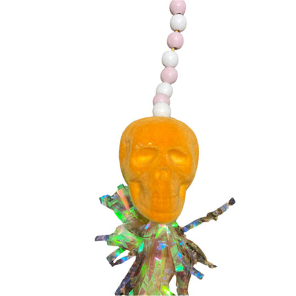 Ashland Halloween Light Orange Skull Wall Decoration 18in