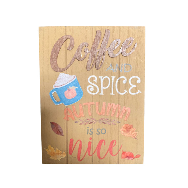 Ashland Fall Coffe and Spices Tabletop Sign 8x6in